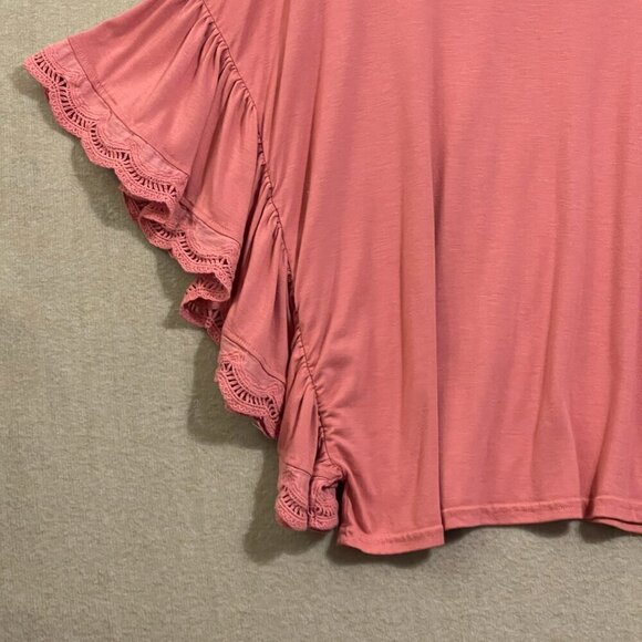 She + Sky Blouse Women's Small Mauve Sleeveless with Ruffles - Picture 3 of 12